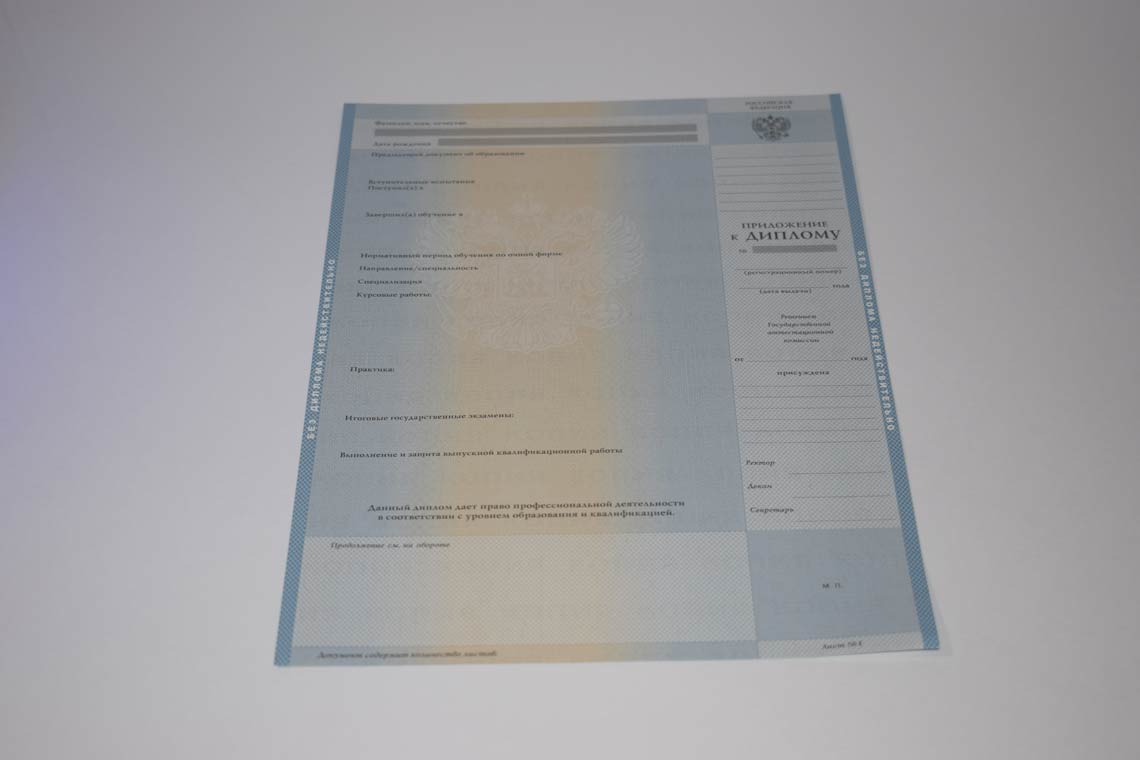 Приложение диплома Бакалавра в Великом Новгороде 2003-2008