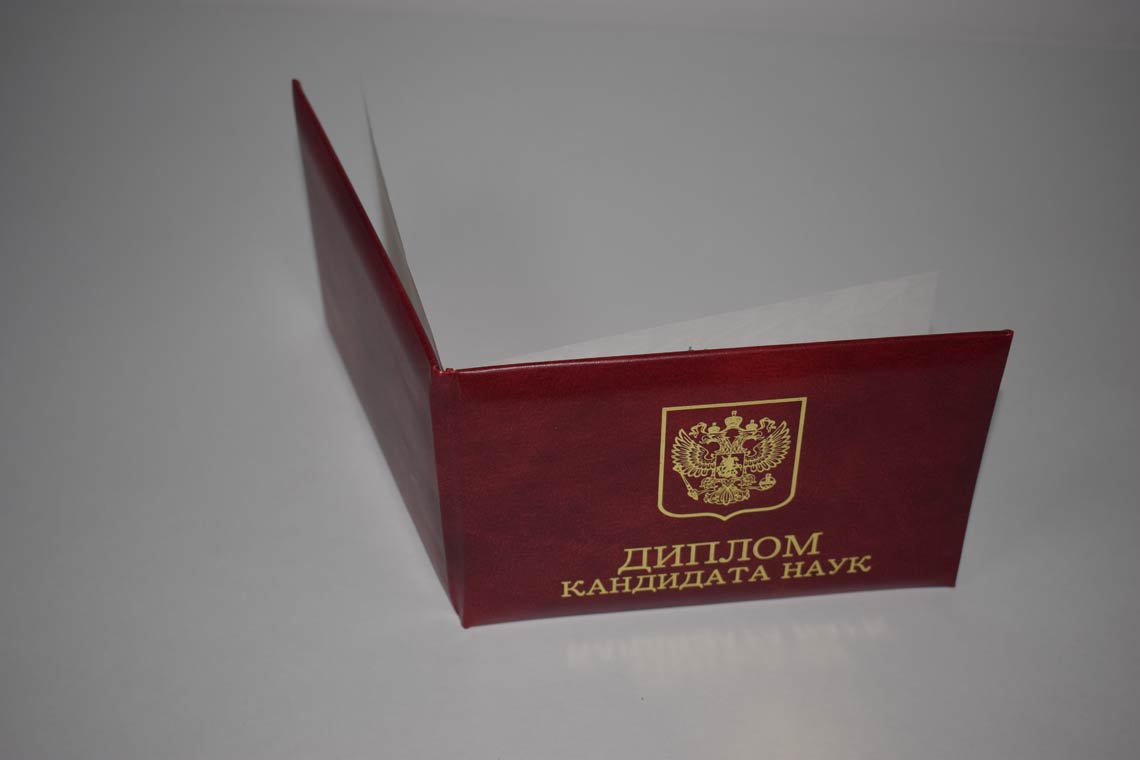 Диплом Кандидата Наук 2001-2012 в Великом Новгороде корка